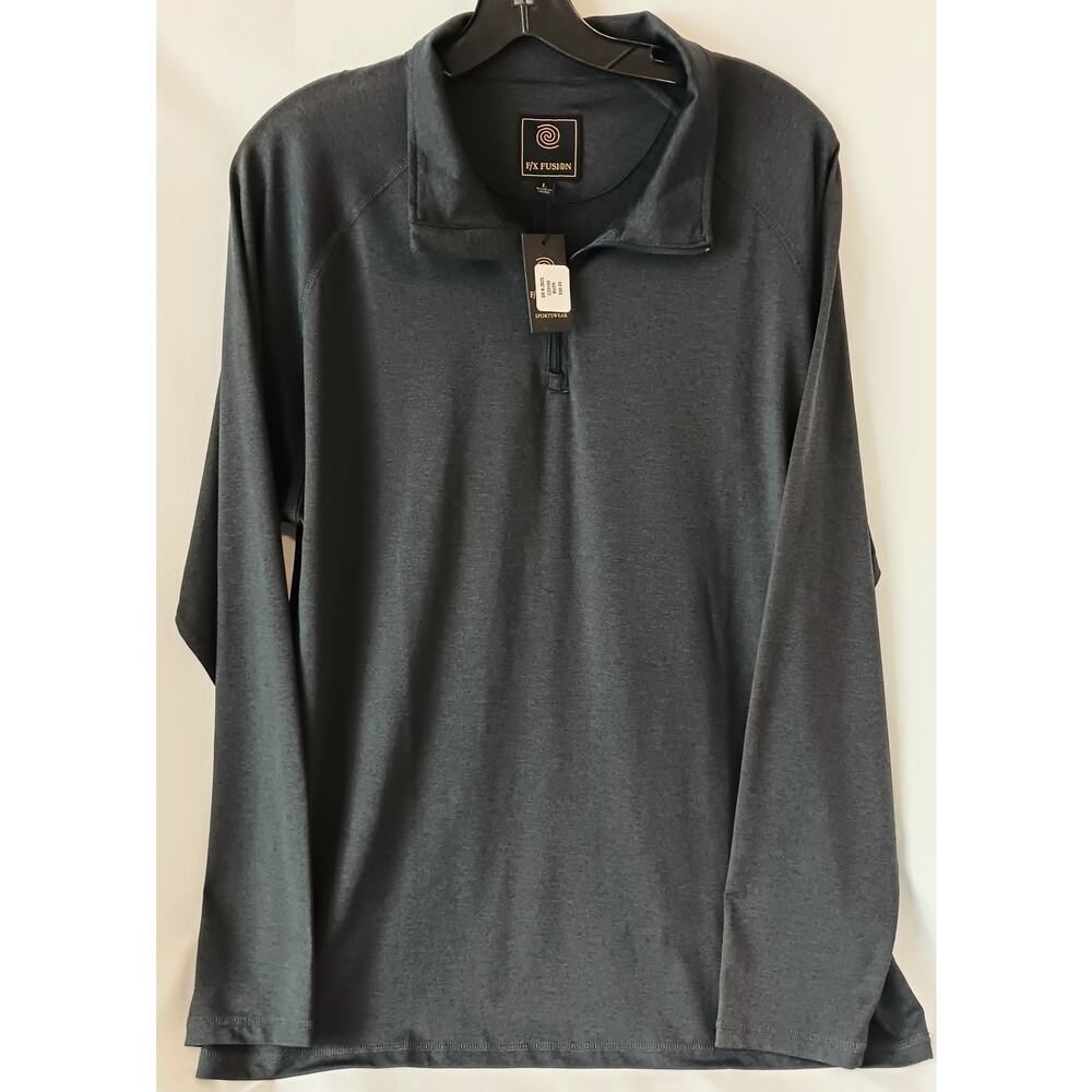 F/X Fusion 1/4 Zip Gray Sportswear Pullover Men's Size Large With Spandex NWT
